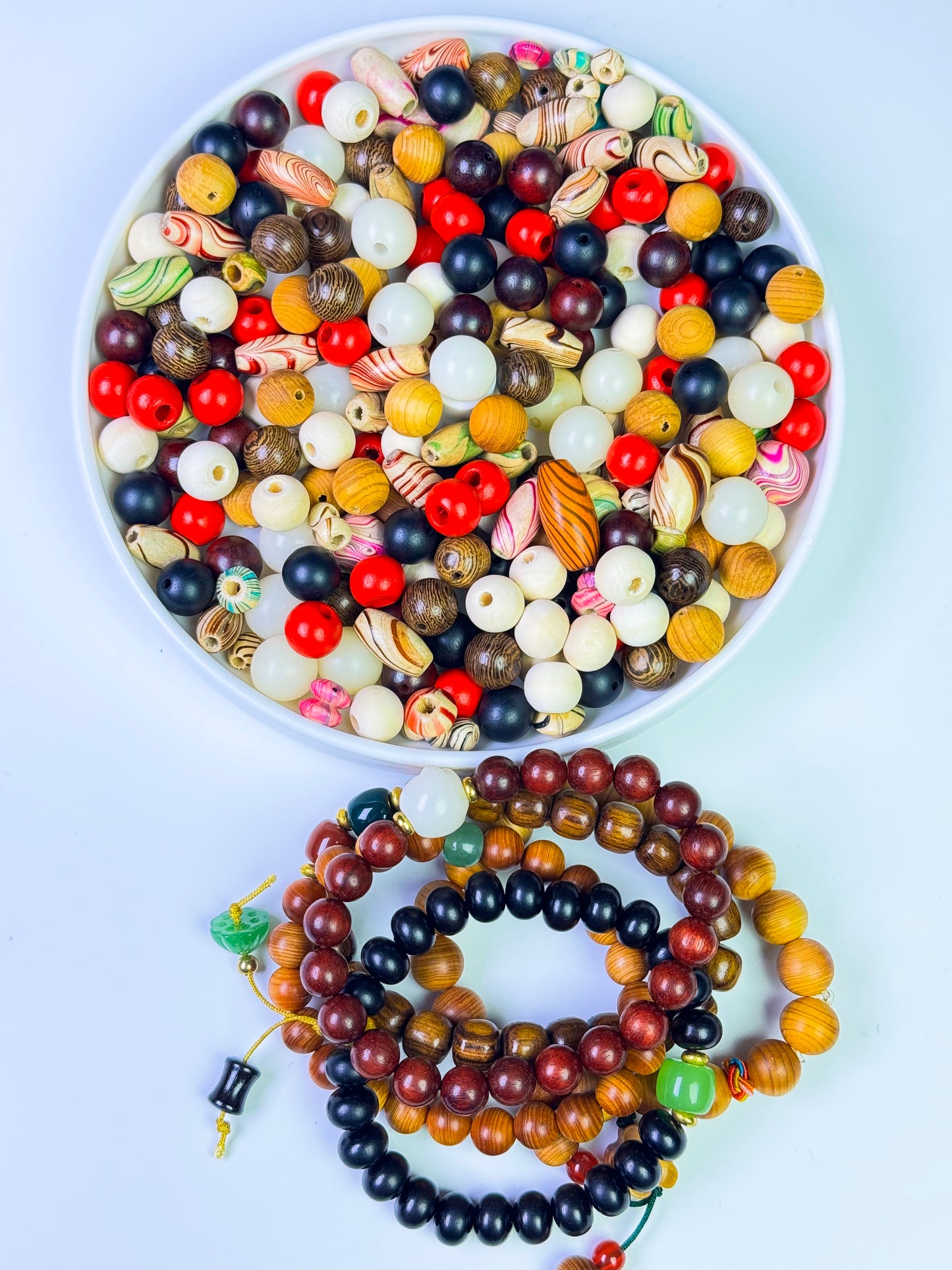 DIY 100% Natural Wooden Beads Blessed Mystery Bag-open in live