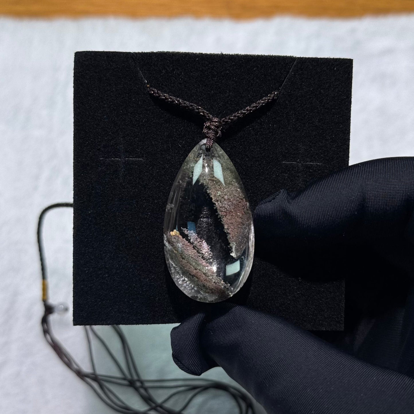 CRYSTAL NECKLACE-phantom quartz/100% natural crystal