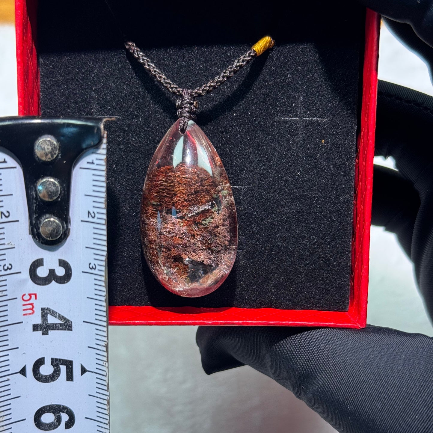 CRYSTAL NECKLACE-red phantom quartz/100% natural crystal