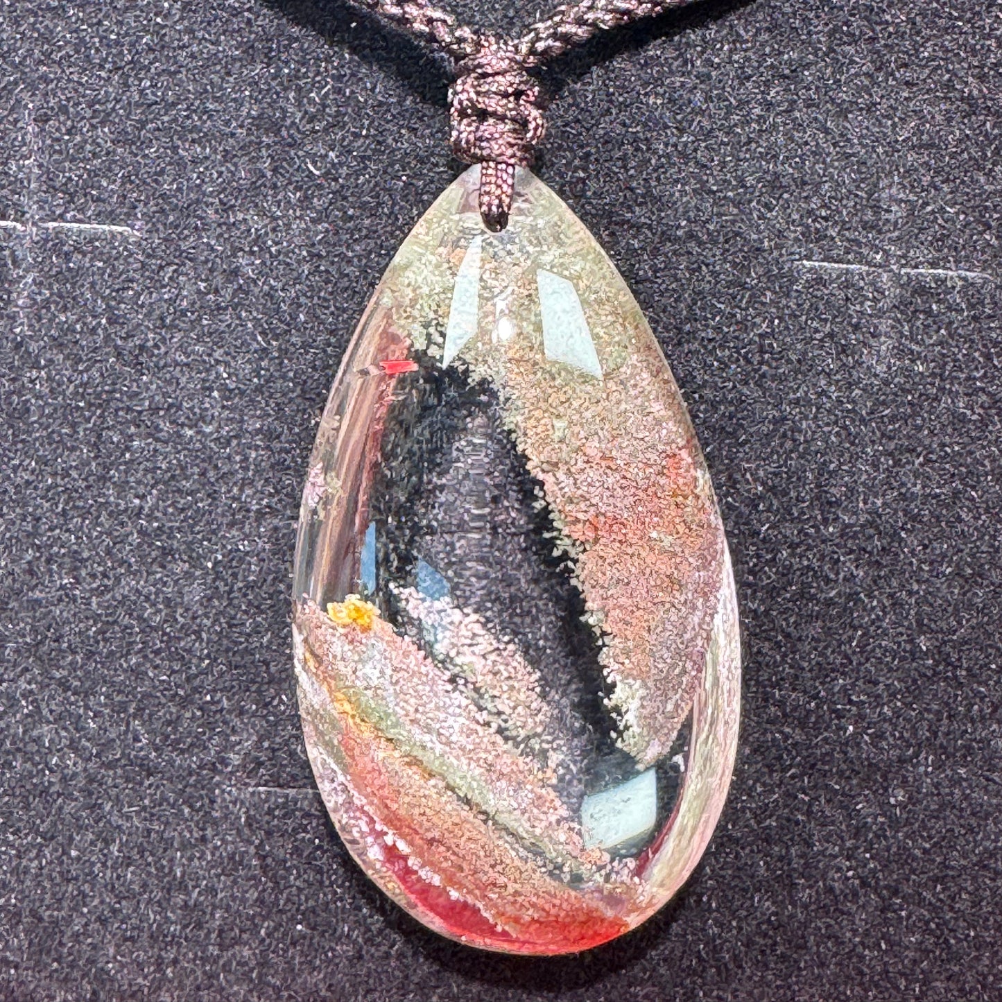 CRYSTAL NECKLACE-phantom quartz/100% natural crystal