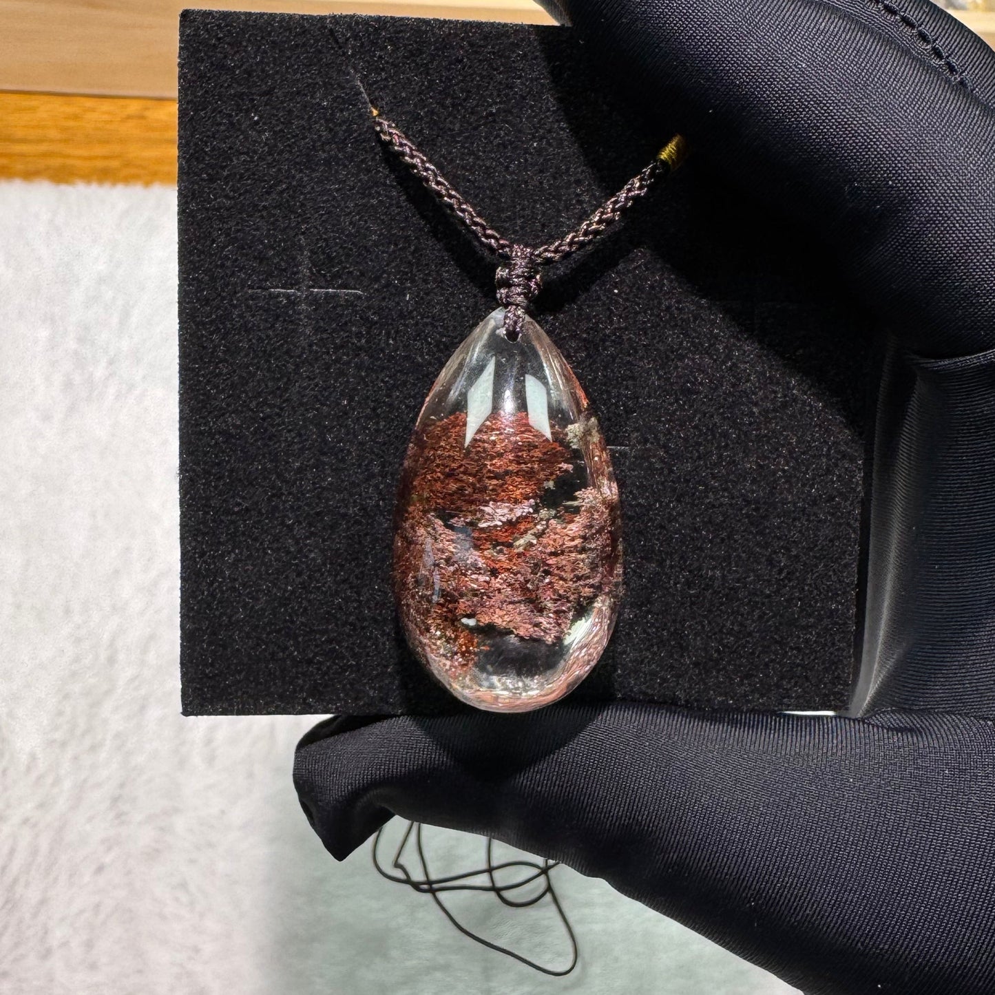 CRYSTAL NECKLACE-red phantom quartz/100% natural crystal