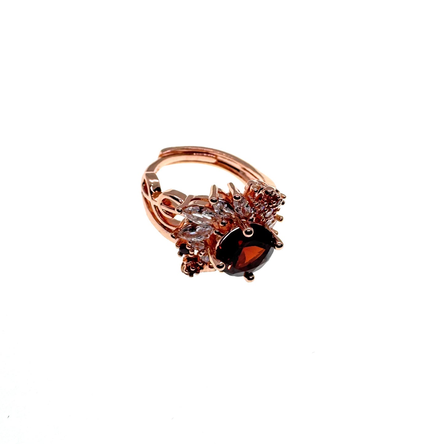 Royal Garnet Bloom Ring #005